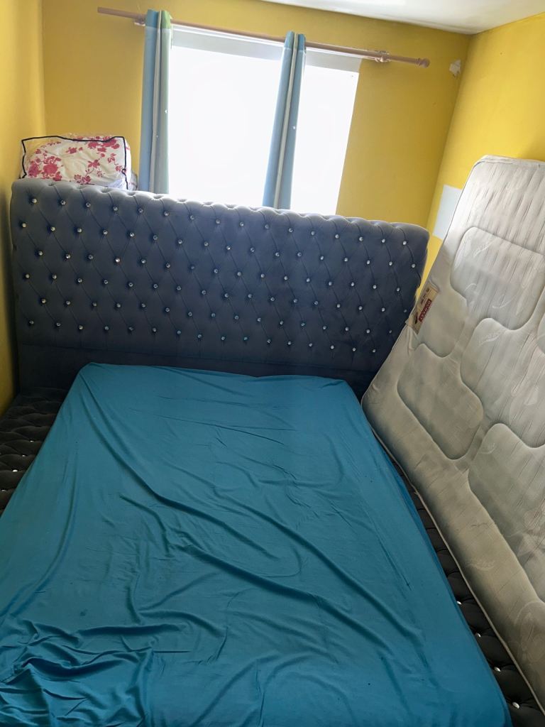 Luxury suede fabric bed