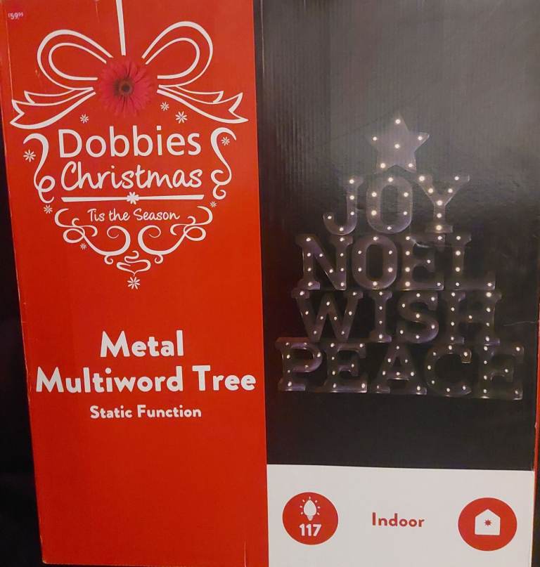 Dobbies Metal Multi Word Christmas Decoration 