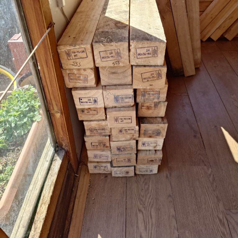 Timber/wooden posts 1.42m (4ft 8inch)