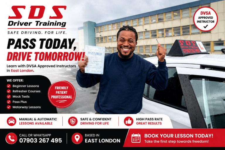 Manual Driving lessons from 27/hr East London