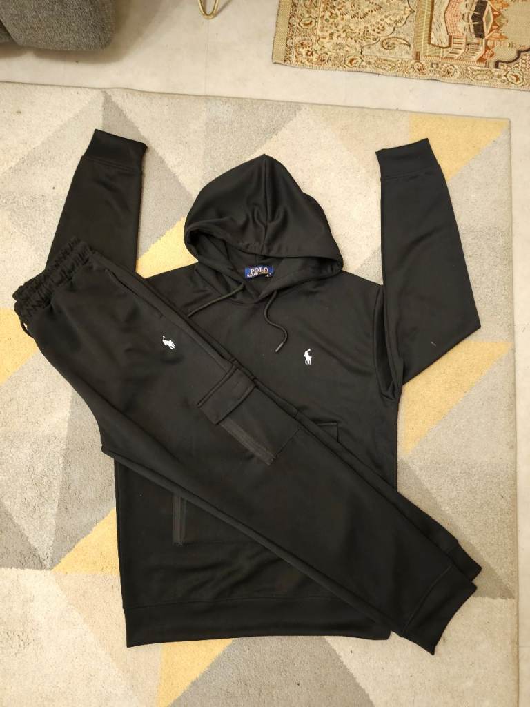 Ralph lauren black authentic cargo style tracksuit size large