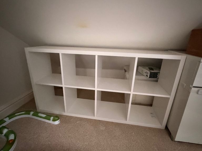 IKEA Kallax White Cube Storage Unit with 8 Compartments