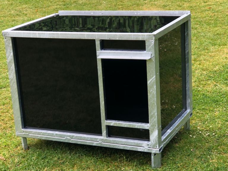 Galvanised, thermal, anti-chew dog kennel