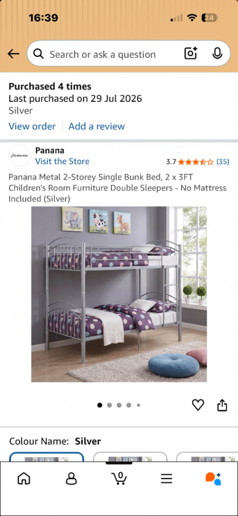 Free in box bunk bed 