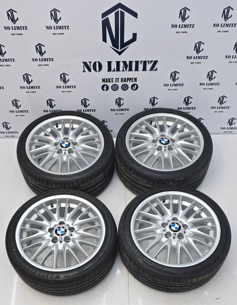 GENUINE BMW 18" 72m MV1 E46 3 SERIES ALLOY WHEELS- TYRES 5x120