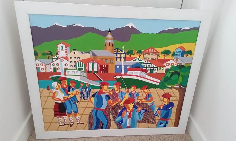 Brand New Original Oil On Canvas Of Basque Fisherman Valued £1750