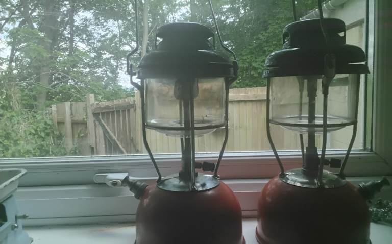 Vintage tilley storm lamps