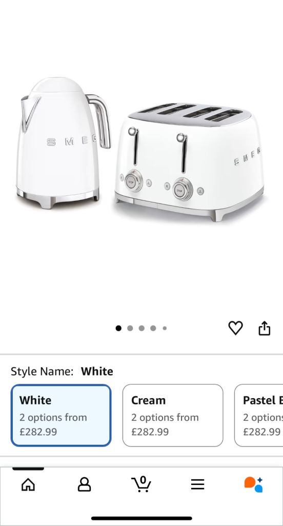 Brand New SMEG Kettle & Toaster Set – White