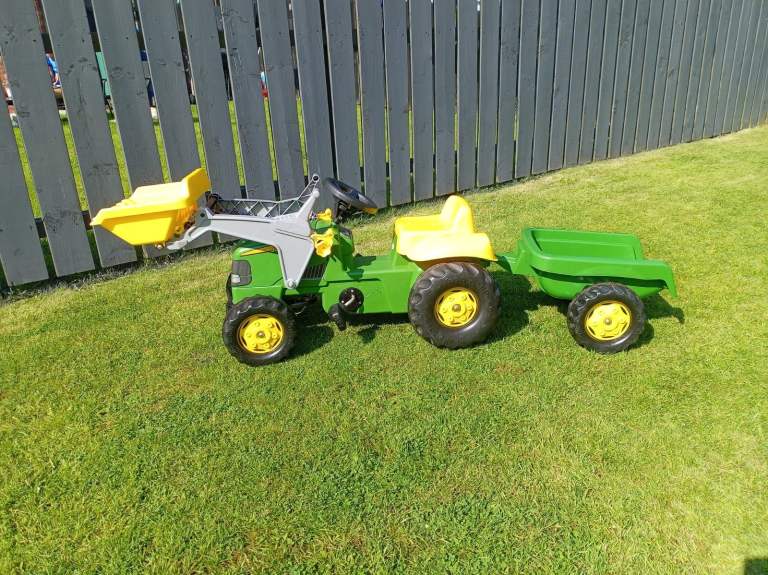 Kids Ride-On Tractor with Front Loader and Trailer