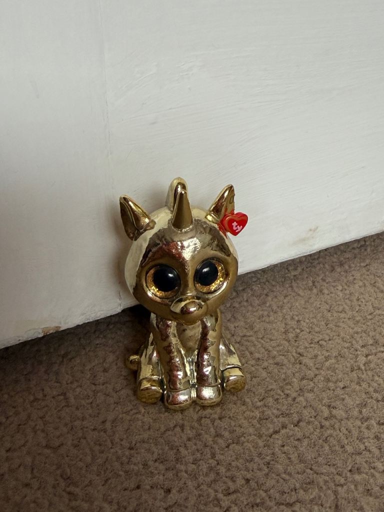 Rare Ty Beanie Boo Gold Unicorn Figurine – Good Condition
