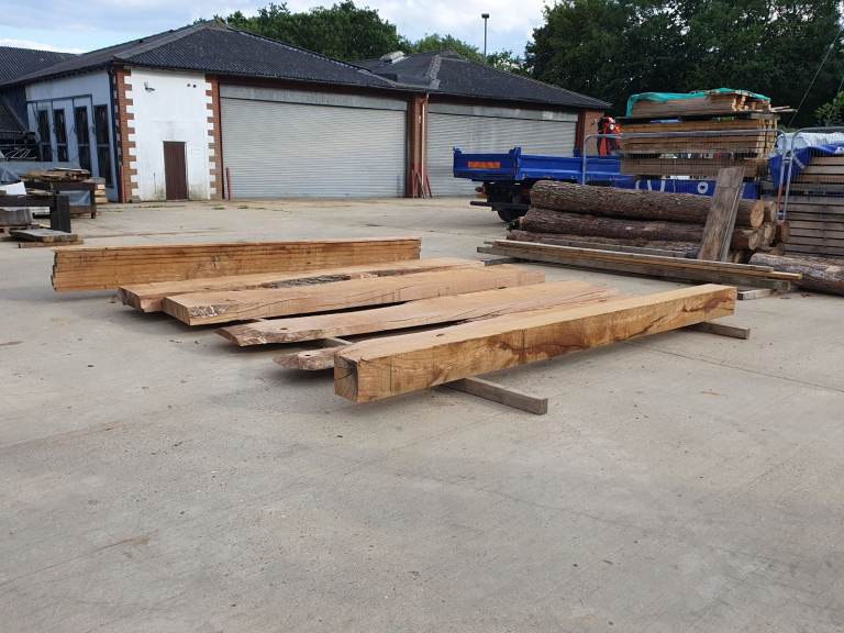 Oak  beams slabs boards. For sale 