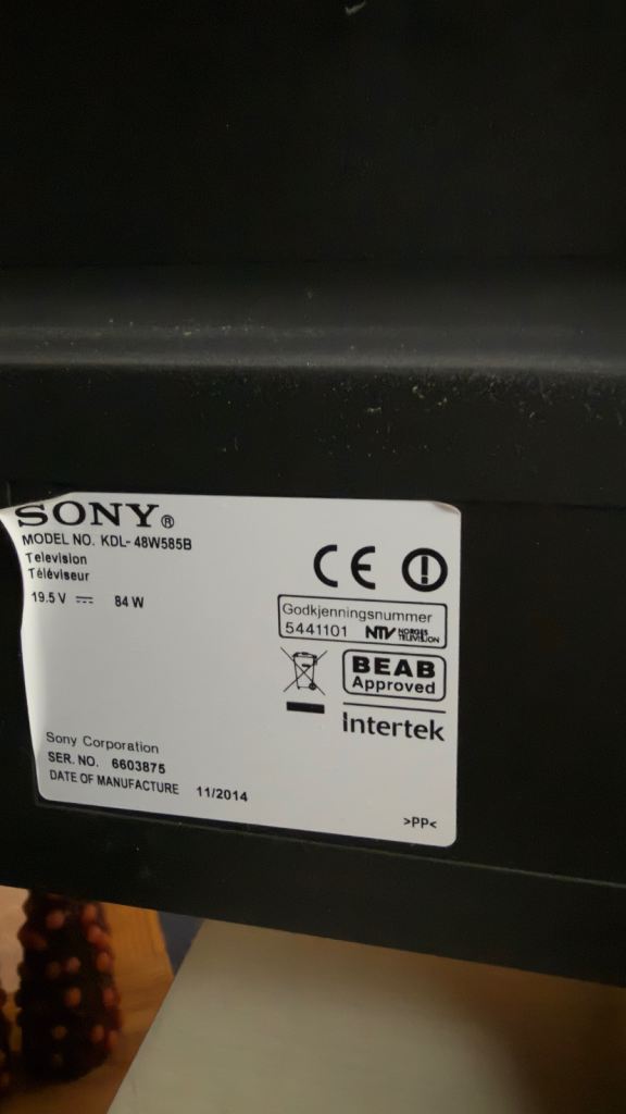 Sony KDL-48W585B Television with Remote – Fair Condition