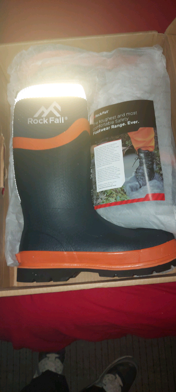 Rock fall neoprene safety wellington boots 
