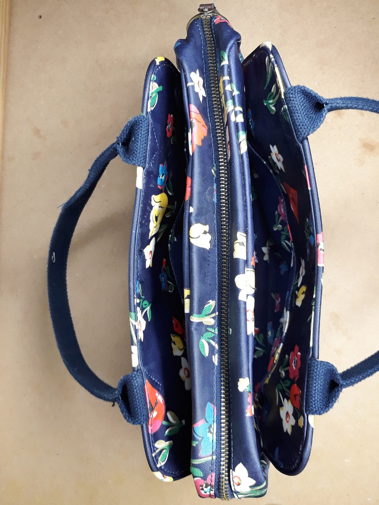 Cath Kidston bag, blue, Floral print