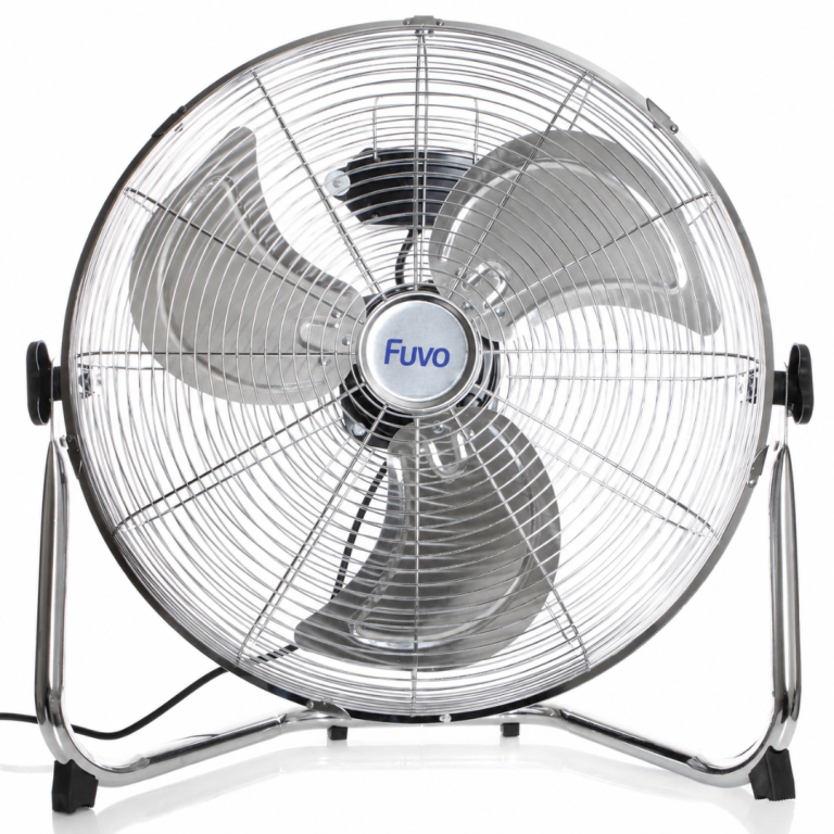 Zuvo 20" High Velocity Metal Floor Fan – Industrial – Like New – Model 90337S Silver