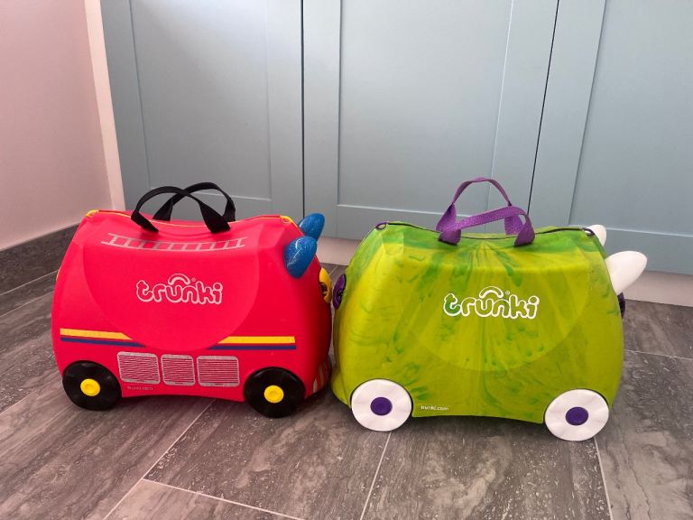 Trunki Ride-On Suitcases - Red Fire Engine & Green Dragon