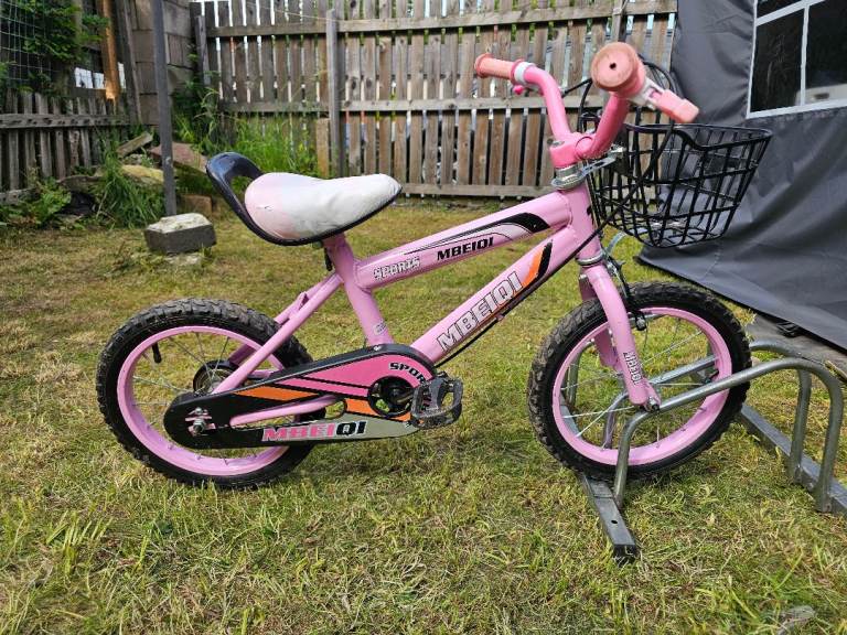 Girls MBEIQI Sports pink 14" bike
