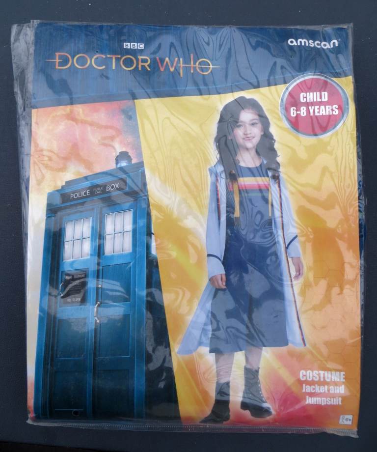 DR WHO COSTUME JODIE WHITTAKER 6-8 YEARS NEW SEALED ~ LOCATION FRIMLEY GU16 9YG