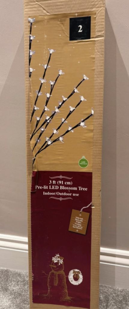 image for BNIB B&Q 3ft pre lit blossom tree