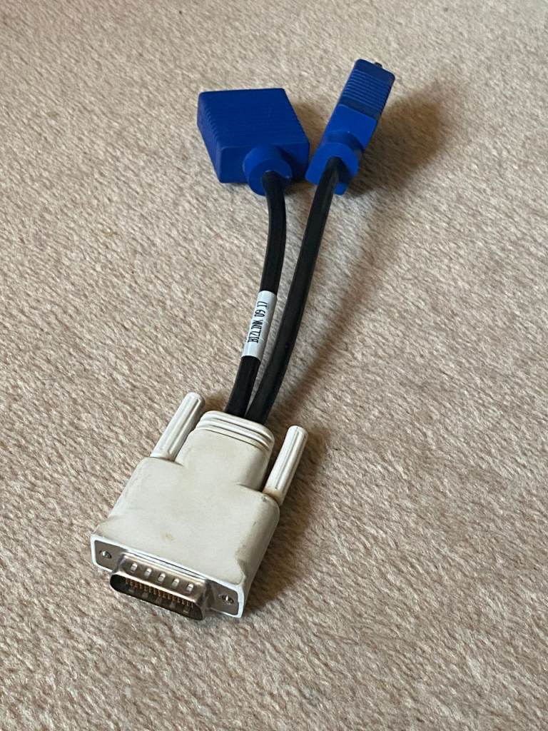 image for DVI-I Dual Link Splitter Cable (24+5 Pin Male) to 2 x VGA (15 Pin Female),  Twin Monitor Adapter