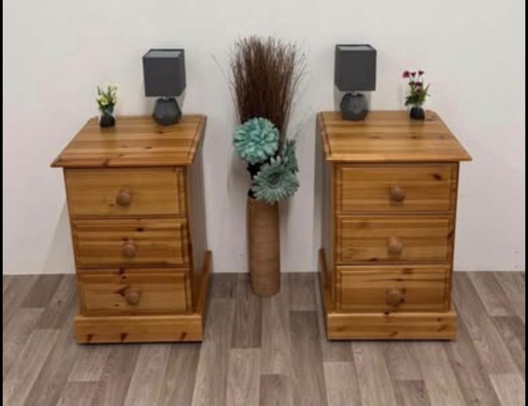 image for Solid Pine Bedsides - New 