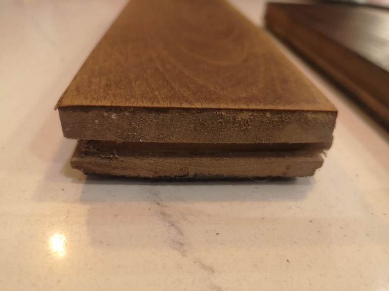 Solid reclaimed wood block flooring 