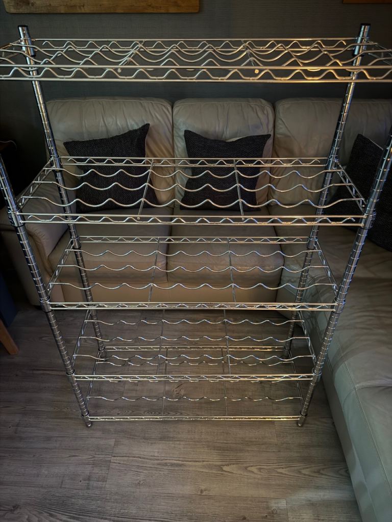 Chrome wine rack, ideal for garage or utility room 