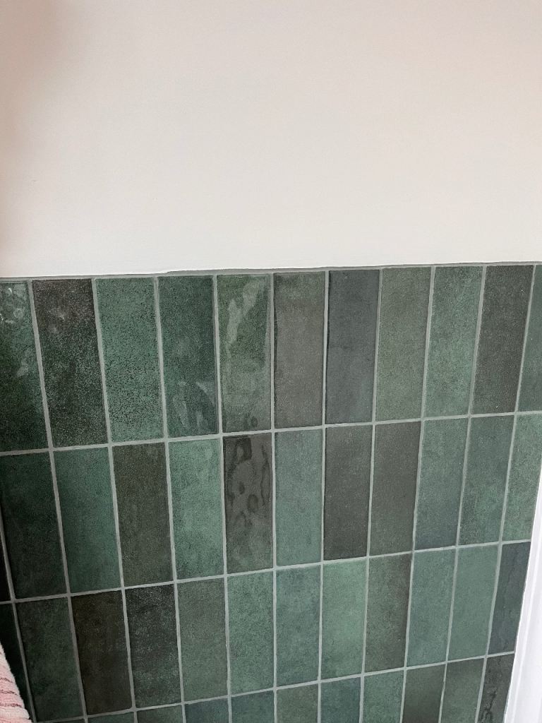 Dark green rectangular tiles