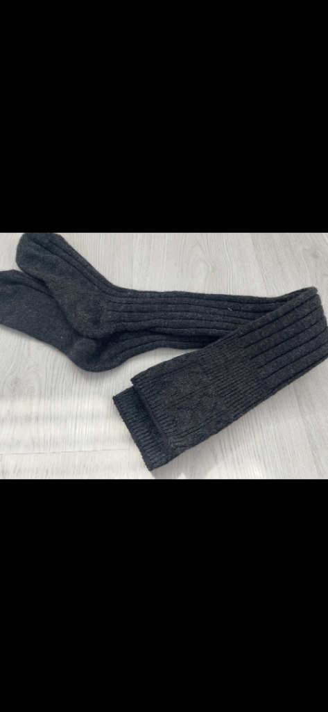 Long Grey Ribbed Kilt Socks - As Good As New