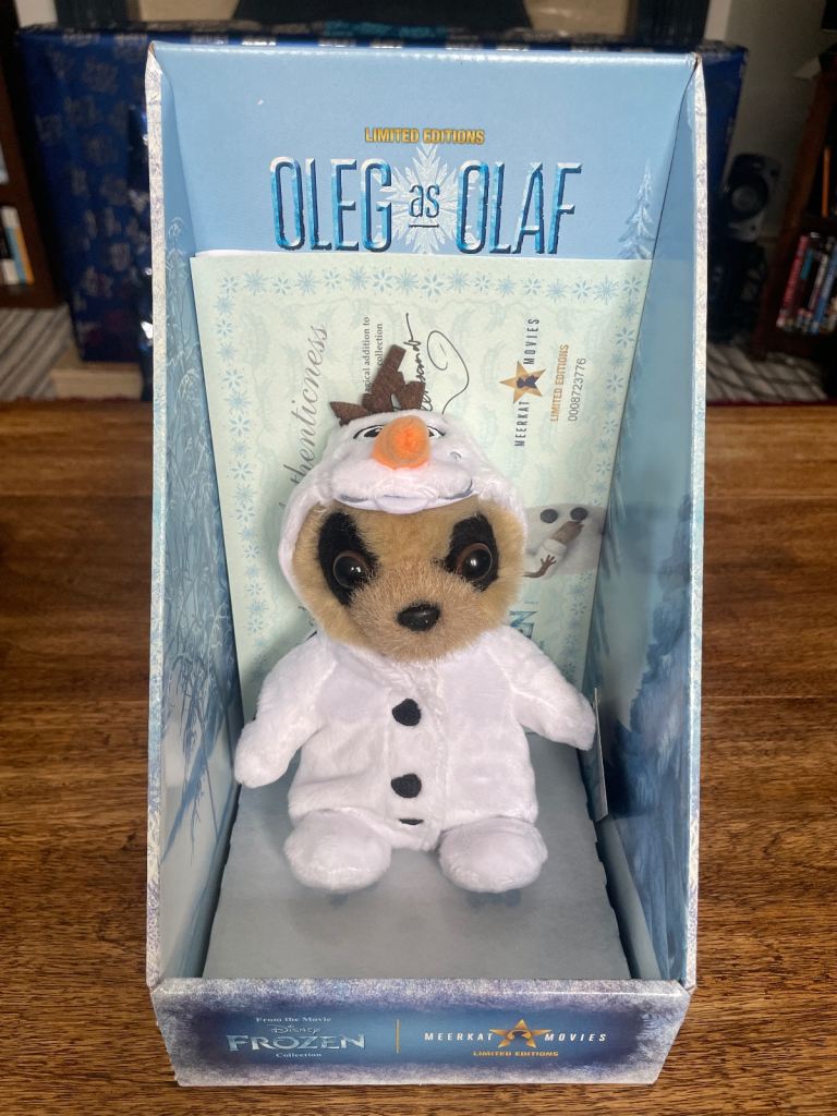 Oleg as Olaf meerkat toy