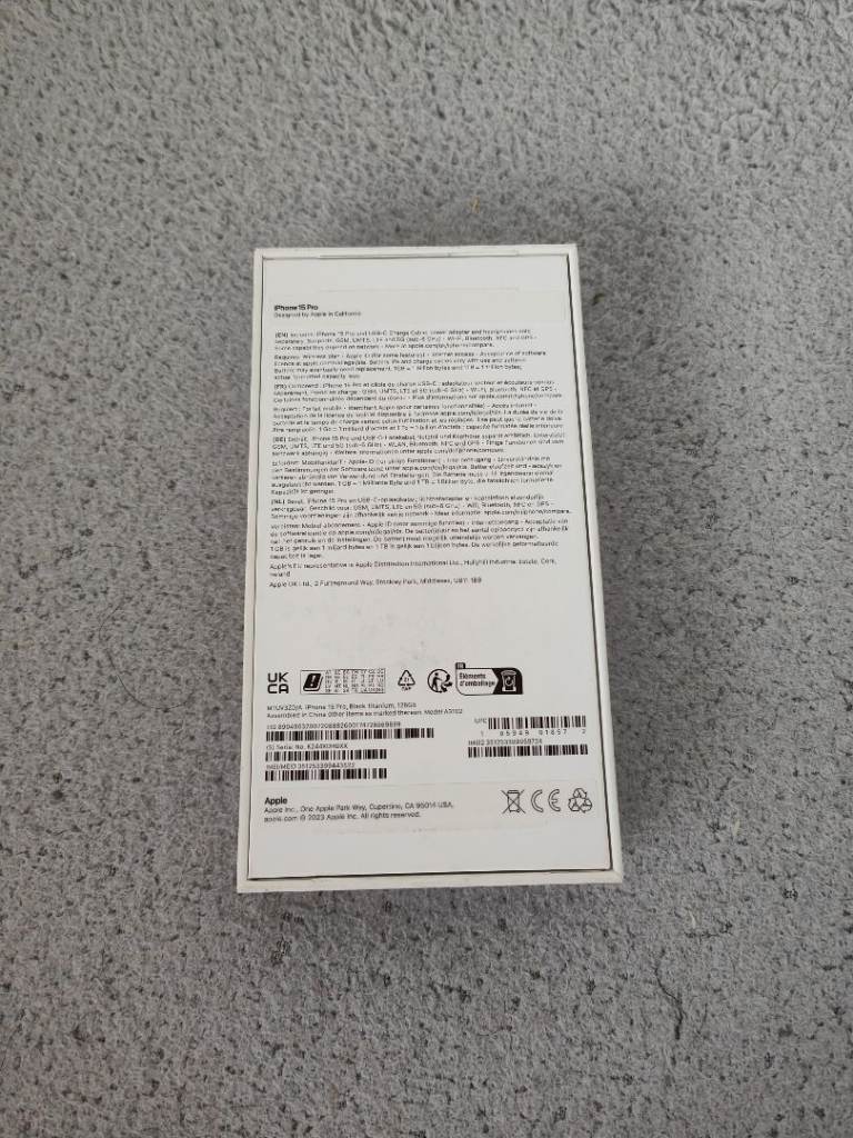 iPhone 15 Pro empty box 