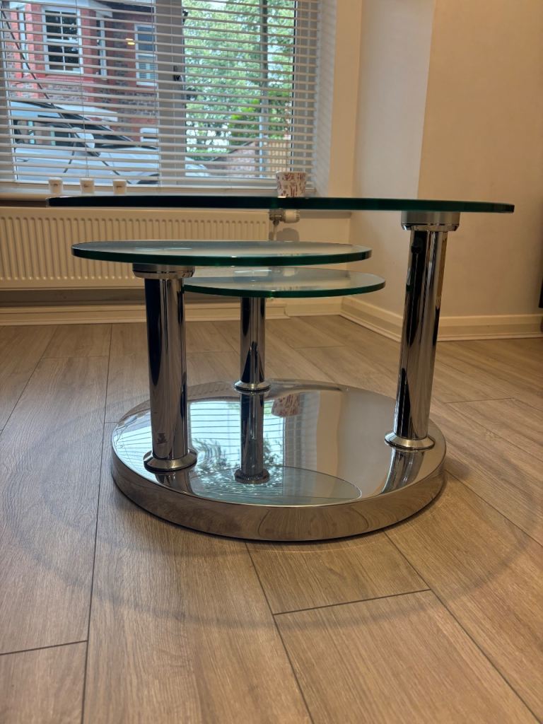 Glass coffee table x3 moving tables