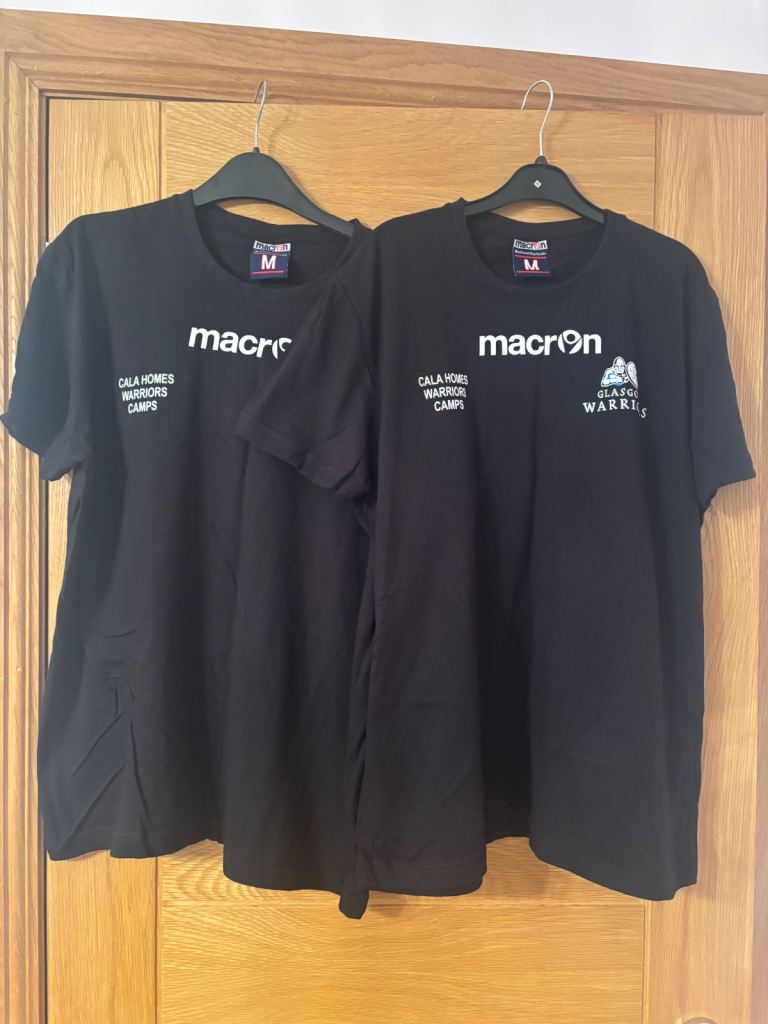 Glasgow Warriors boys t shirts x 2 SIZE M