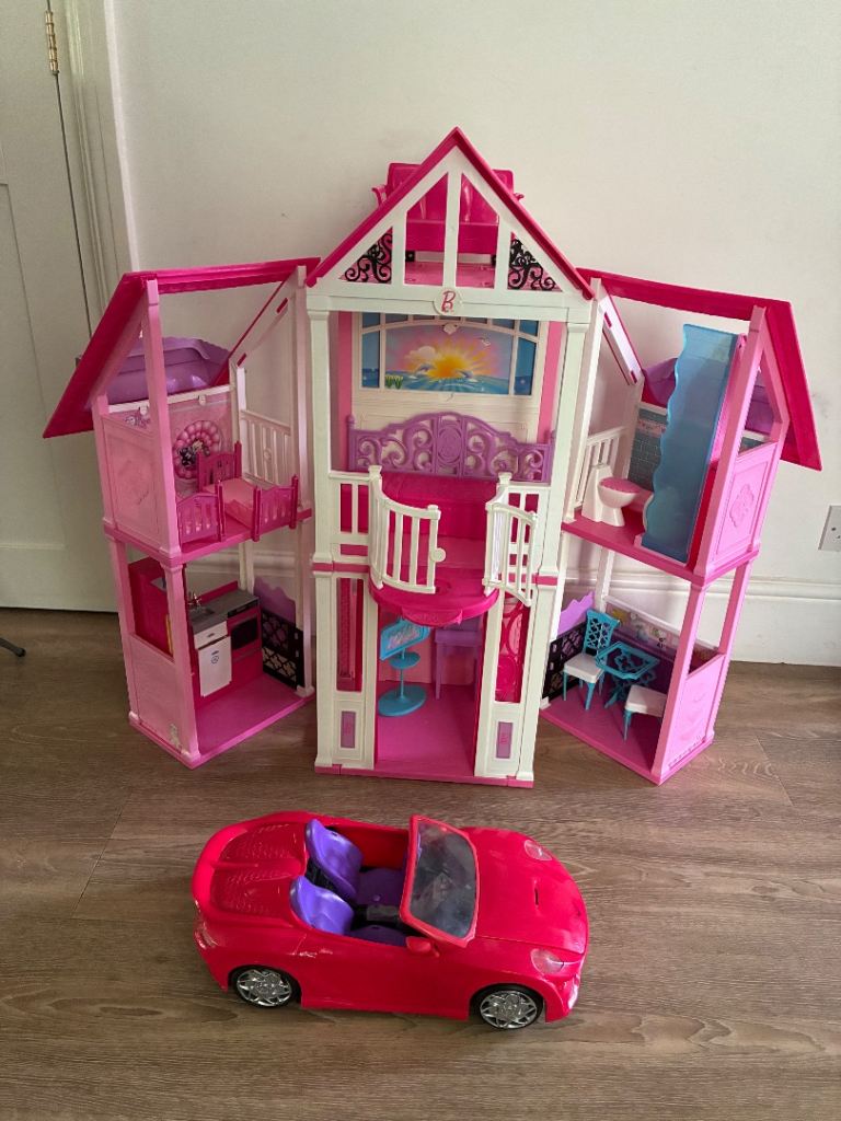 Barbie dream house and car