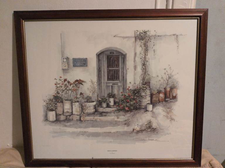 Urgent u can offer anything u want  signed Framed Wall Art Print - Street Scene with Flowers