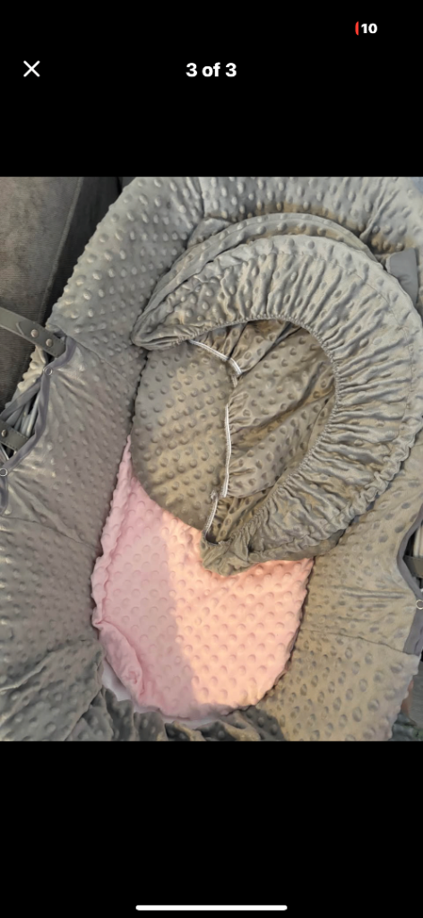 Grey Moses basket with stand 