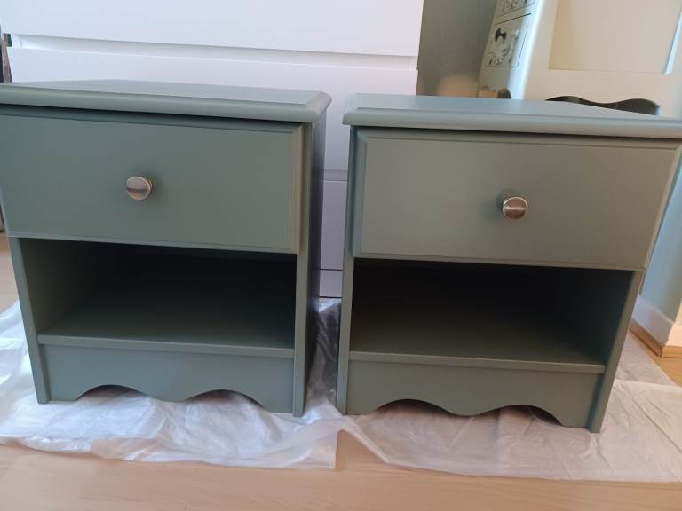 2 x  recently upcycled bedside tables with drawer