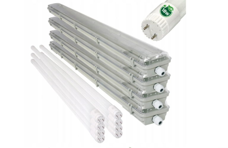 4FT TWIN LED 2 X 18W - NON CORROSIVE WEATHERPROOF FLUORESCENT LIGHT FITTING IP65