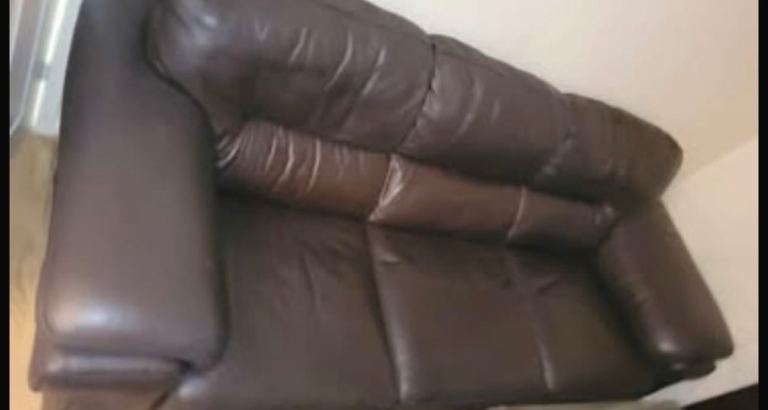 Brown Leather Sofa 