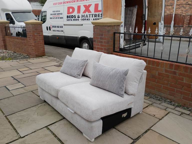 New 2 seater sofa section in light grey only £79