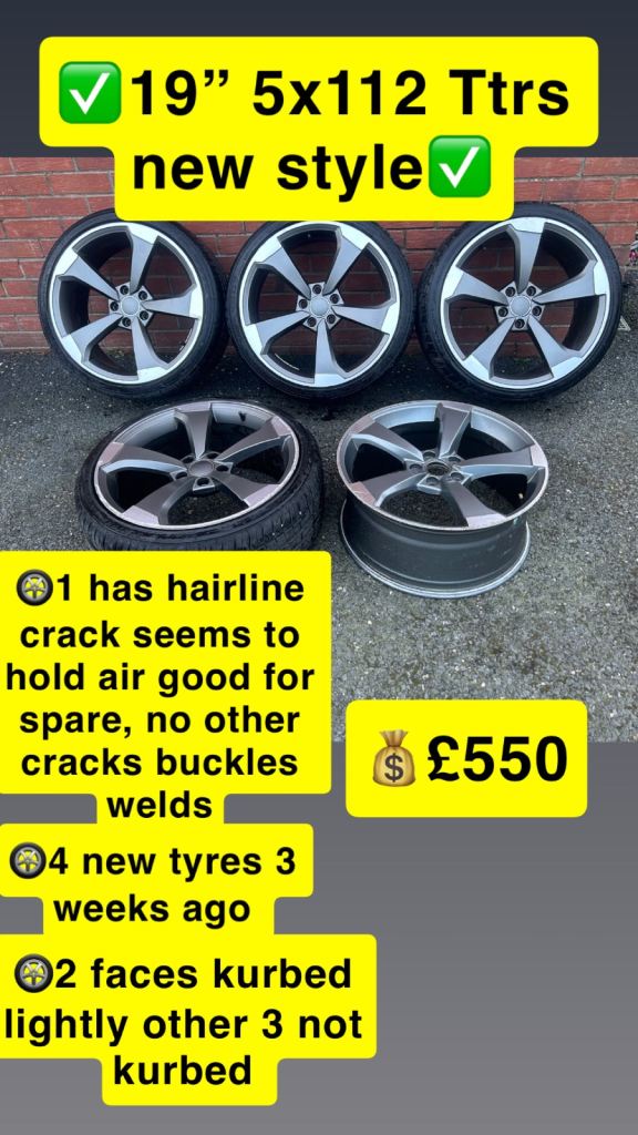 19” New style audi ttrs alloys 
