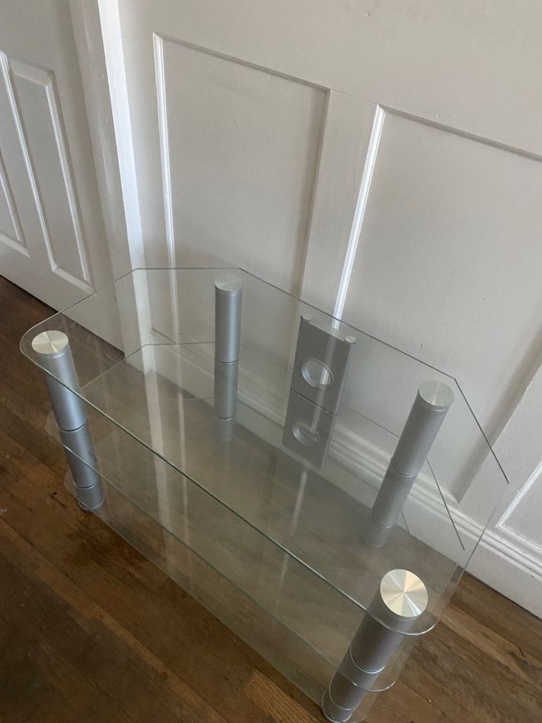 Glass and metal Tv stand 