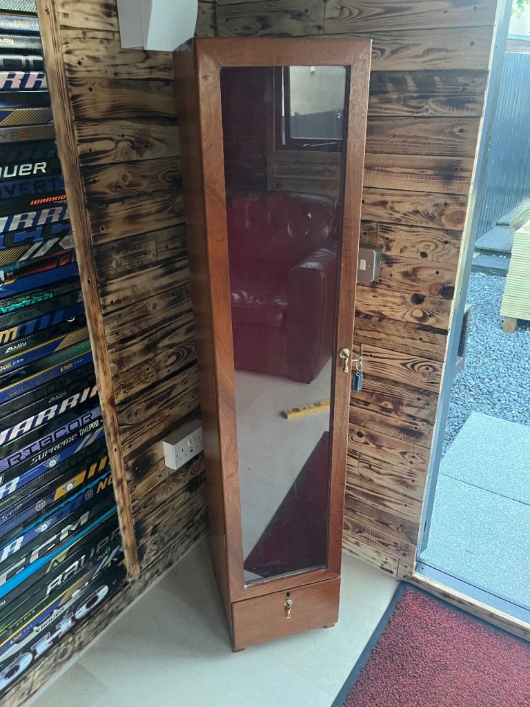 Solid wood antique gun cabinet 
