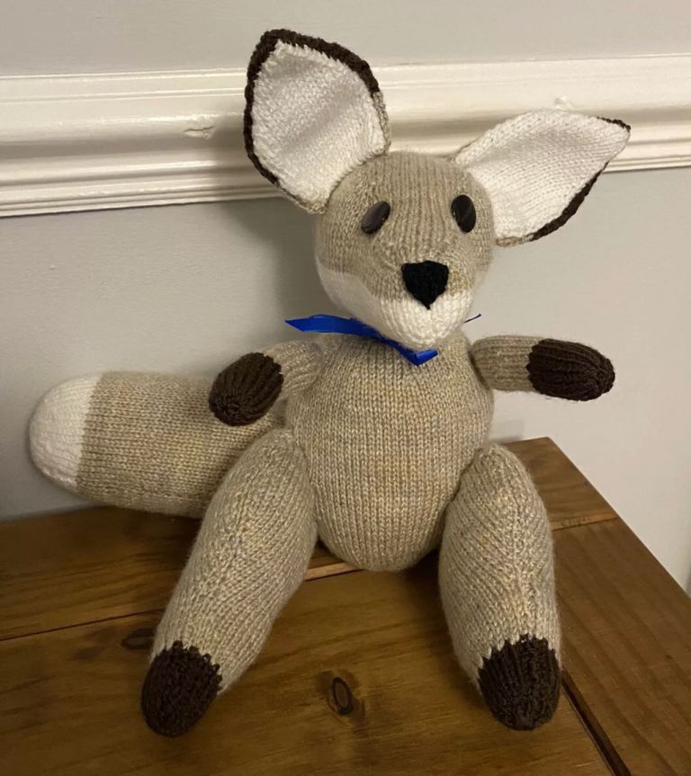 New- Homemade hand knitted soft brown fox   🦊 