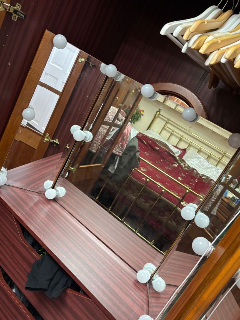 Large Oak Dressing table vanity mirror 