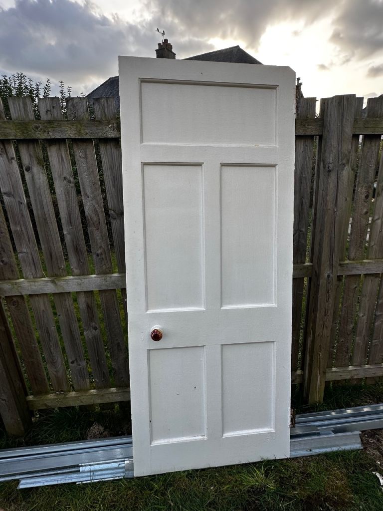 Reclaimed Solid Timber 4 Panel Internal Door