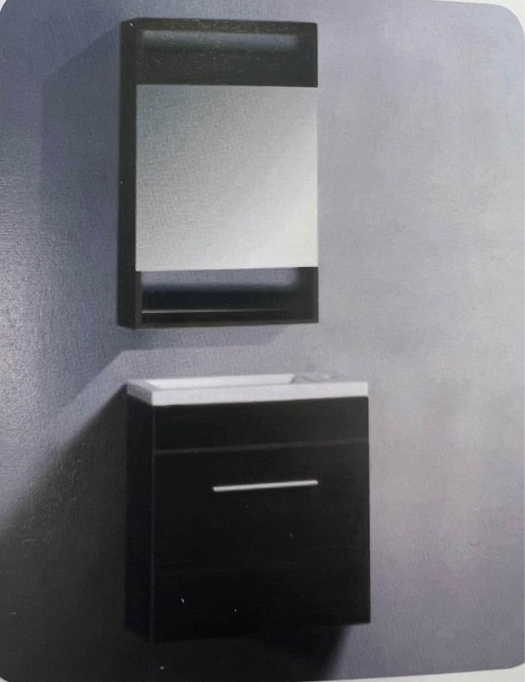 Clearance Wall Hung VS Basin Vanity Unit and Mirror 460 x 240mm RRP £290 Our Price £75