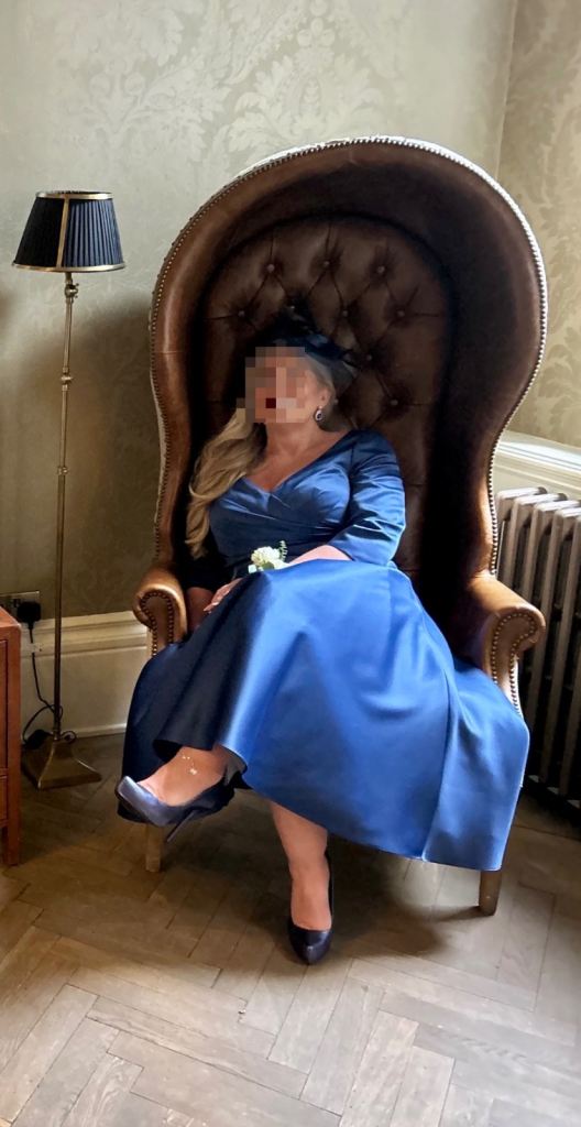 Stunning Royal Blue Dress, Fascinator and Shoes - Perfect for Weddings