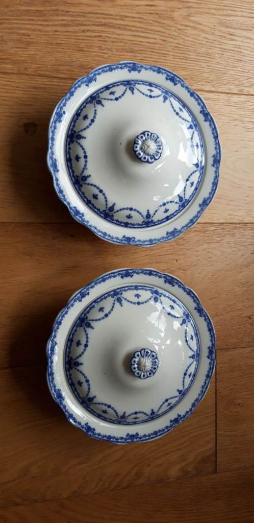 George Jones & Sons Sheraton Antique English Lidded Serving Dishes
