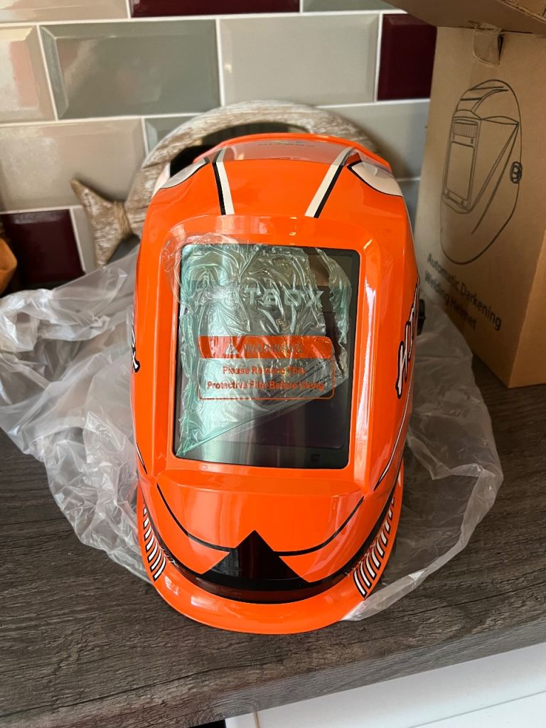 New Orange Welding Helmet - Auto Darkening